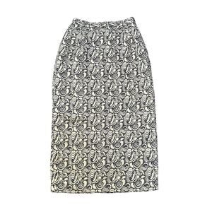 Terramina cream, blue & gold pattern midi skirt size 10